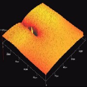 AFM of a GaN crystal grown through a GaN layer