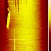 AFM of BaTiO3 substrate with lamellas out of phase transition Stress